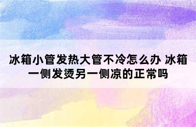 冰箱小管发热大管不冷怎么办 冰箱一侧发烫另一侧凉的正常吗